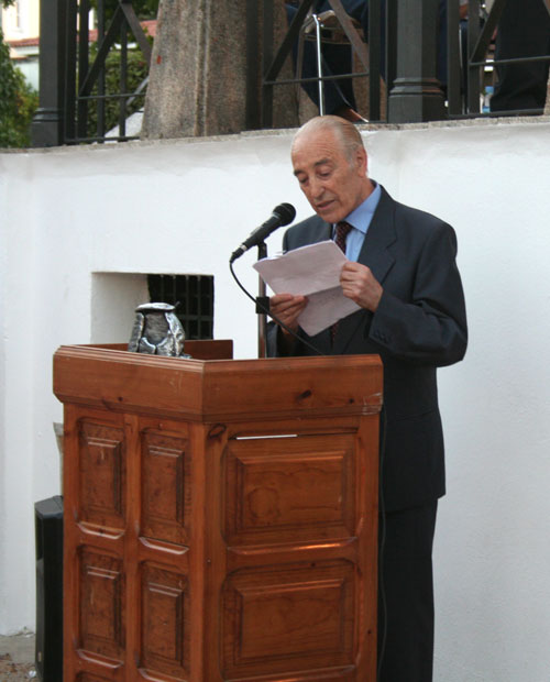 Francisco Higuero Rosado en el Homenaje que se le realizó en Valencia de Alcántara en el año 2009
